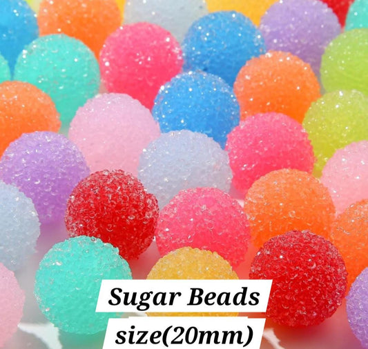 Chunky Sugar Acrylic Bubblegum, gum balls, Beads size 20mm Beads, DIY Beaded Pen, Keychain beads (25 pieces, Random mixed colors)