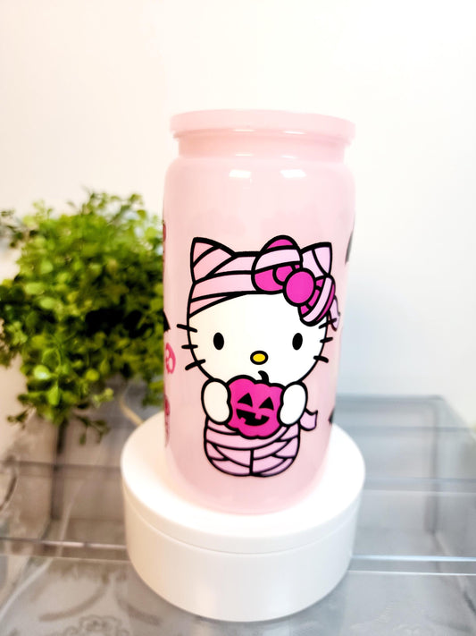 Kitty Cup/Tumbler/Can, (16 oz.) Comes with lid and straw