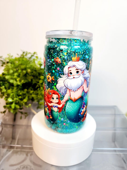 Mermaid Acrylic Cup/Tumbler/Can, (16 oz.) Comes with lid and straw