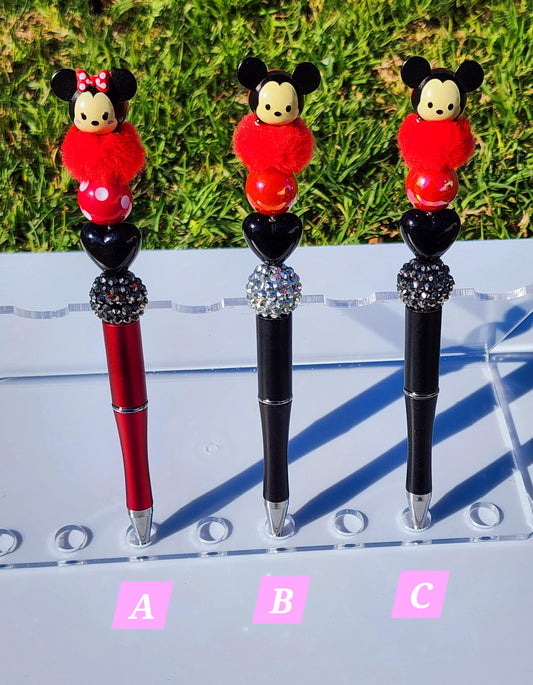 Mini tsum tsum pens, Doorable Pens, Character Pens, Beaded Pens, Gifts micky minnie mouse
