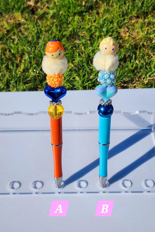 Mini tsum tsum pens, Doorable Pens, Character Pens, Beaded Pens, Gifts frozen elsa ana