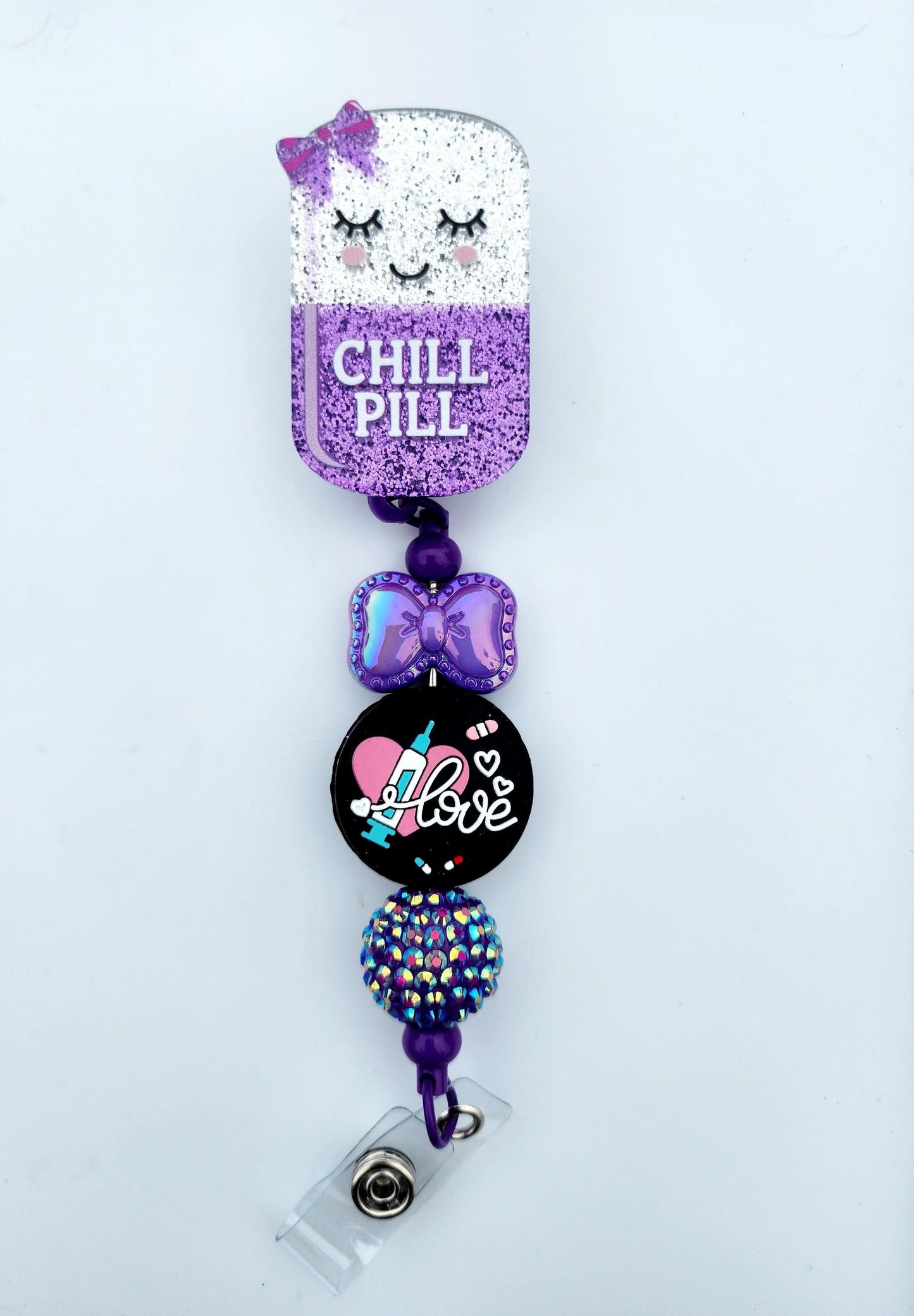 Character Beaded Badge Reel, Retractable ID, Medical Healthcare Nurse Badge teacher clip pin holder, Gifts