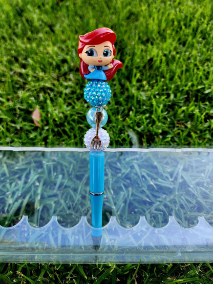 Doorable Pens, Character Pens, Beaded Pens, Gifts, Princess, Cinderella, The little Mermaid, Ariel, Ursula