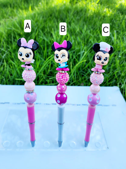 Doorable Pens, Character Pens, Beaded Pens, Gifts, Disney, Minnie Mouse