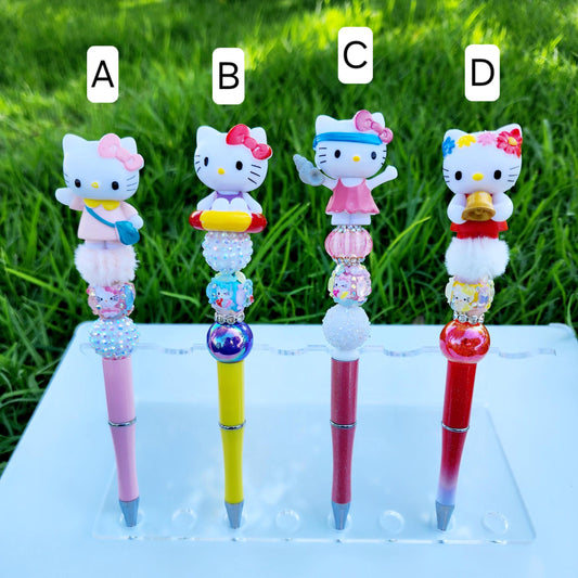 Doorable Pens, Character Pens, Beaded Pens, Gifts, Kitty