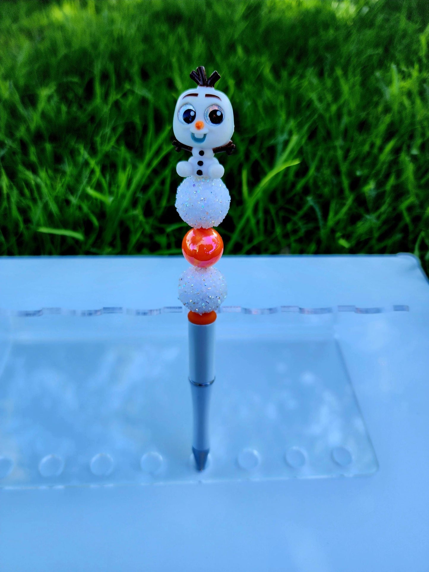 Doorable Pens, Character Pens, Beaded Pens, Gifts, Frozen, Olaf