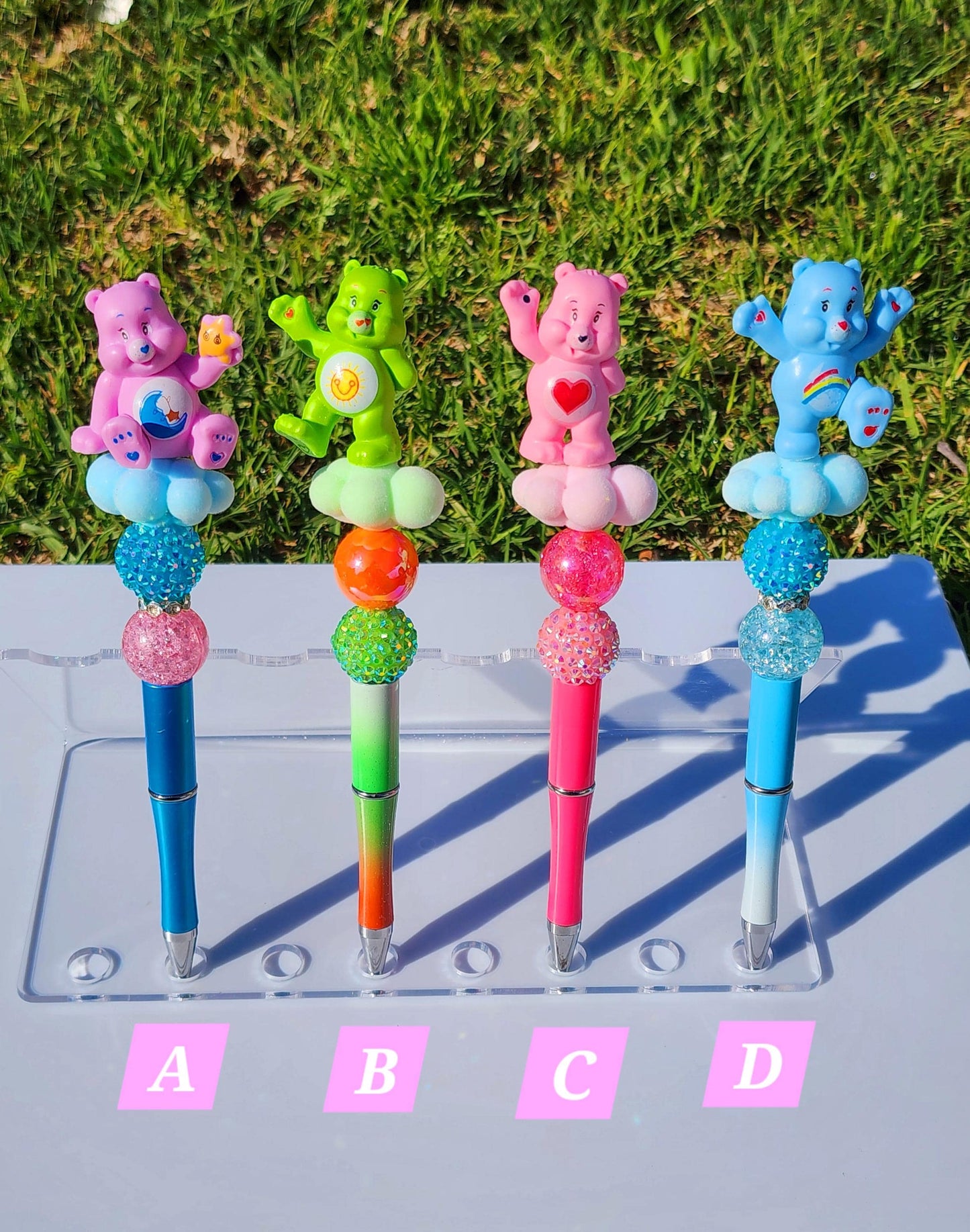 Doorable Pens, Character Pens, Beaded Pens, Gifts, care bears