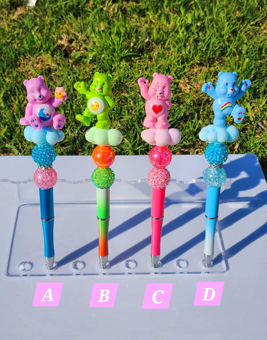 Doorable Pens, Character Pens, Beaded Pens, Gifts, care bears