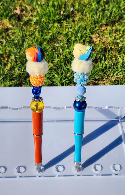 Mini tsum tsum pens, Doorable Pens, Character Pens, Beaded Pens, Gifts frozen elsa ana