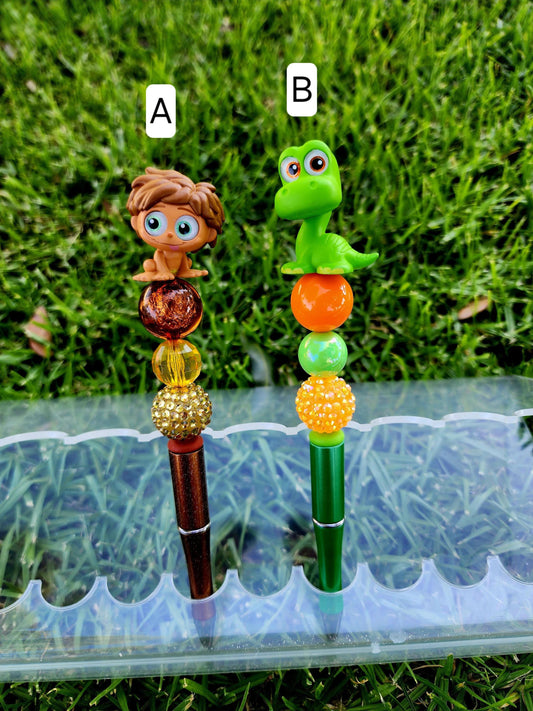 Doorable Pens, Character Pens, Beaded Pens, Gifts, Good Dinosaur, Arlo, Spot